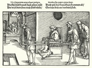 Dna moczanowa (grawerowanie) autorstwa Hans (after) Burgkmair