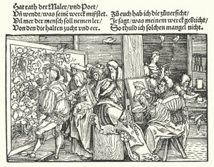 Malarze (grawerowanie) autorstwa Hans (after) Burgkmair