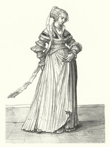 Kostium kobiety z Bazylei (grafika) autorstwa Hans (after) Holbein the Younger