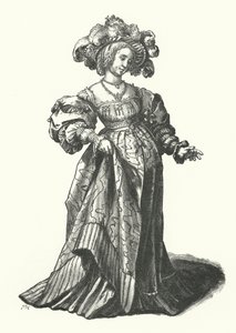 Kostium kobiety z Bazylei (grafika) autorstwa Hans (after) Holbein the Younger