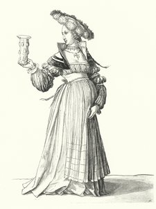 Kostium kobiety z Bazylei (grafika) autorstwa Hans (after) Holbein the Younger