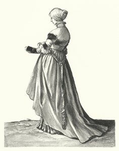 Kostium kobiety z Bazylei (grafika) autorstwa Hans (after) Holbein the Younger