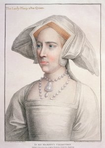 Mary Tudor (1516-58) rytowana przez Francesco Bartolozzi (1727-1815) (rycina) autorstwa Hans (after) Holbein the Younger