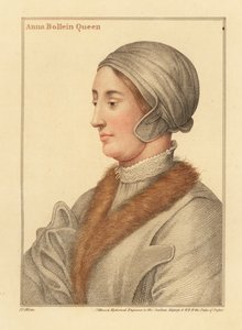 Rainha Ana Bolena, segunda esposa do rei Henrique VIII polonês autorstwa Hans (after) Holbein the Younger