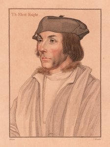 Sir Thomas Elyot, angielski dyplomata i uczony, 1812 (rycina) autorstwa Hans (after) Holbein the Younger