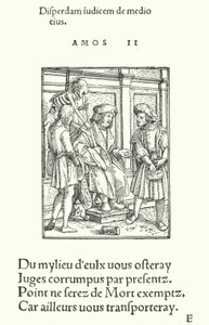 Skorumpowany Sędzia (rycina) autorstwa Hans (after) Holbein the Younger