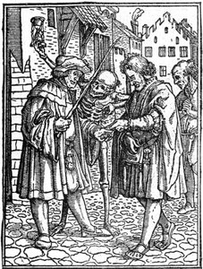 Udawana śmierć Hansa Holbeina Młodszego (1497-1543): prawnik (rycina) autorstwa Hans (after) Holbein the Younger