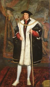 Thomas Howard, trzeci książę Norfolk, Noszenie kołnierza podwiązki (olej na płótnie) autorstwa Hans (after) Holbein the Younger
