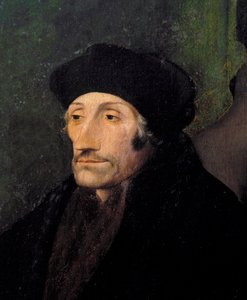 Portret Erazma z Rotterdamu, holenderskiego humanisty autorstwa Hans (attr. to) Holbein the Younger