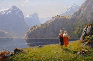 Letni dzień w Balestrand (olej na płótnie)