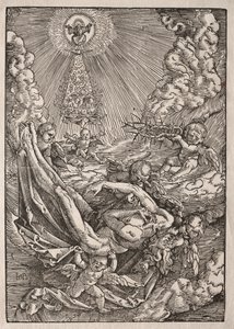 Chrystus zaniesiony do nieba przez anioły autorstwa Hans Baldung