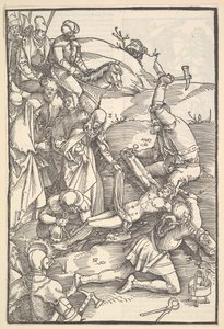 Chrystus przybity do krzyża, verso: Chrystus przybity do krzyża, ze Speculum Passionis Dom..., 1507. autorstwa Hans Baldung