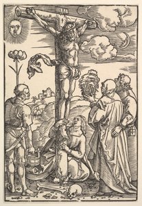 Chrystus na krzyżu z Dziewicą i świętymi Longinusem, Marią Magdaleną i Janem, 1505. autorstwa Hans Baldung