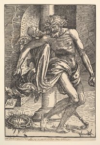 Chrystus z narzędziami tortur podtrzymywany przez małego anioła, 1517. autorstwa Hans Baldung