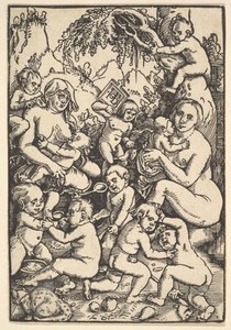 Dwie matki z dziećmi umierają Kinderaue, ca. 1512. autorstwa Hans Baldung