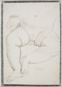 Brzuch, kolana, noga i jedna ręka małego chłopca z bransoletką autorstwa Hans Baldung Grien