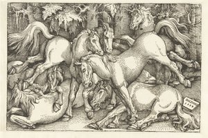 Grupa siedmiu koni bojowych autorstwa Hans Baldung Grien