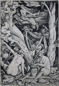 Czarownice przywołują podczas szabatu czarownic autorstwa Hans Baldung Grien