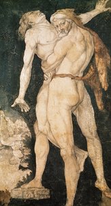 Herkules i Antaeus, ok.1530 autorstwa Hans Baldung Grien