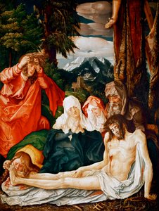„Lamentation sur la mort du christ” (Lament nad Chrystusem) Peinture de Hans Baldung, dit Grien (Baldung Grien)(1484-1545) autorstwa Hans Baldung Grien