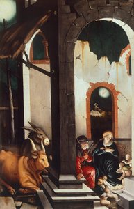 Narodzenia, Hans Baldung (1484-1485 - 1545), panel autorstwa Hans Baldung Grien