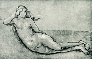 Leżąca nimfa autorstwa Hans Baldung Grien