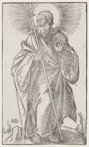 Św. Tomasz, z "Wielkich Apostołów", ok. 1519 (drzeworyt) autorstwa Hans Baldung Grien