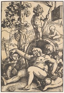Pijany Bachus, ok. 1520 autorstwa Hans Baldung Grien