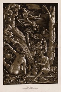 Szabat Czarownic (drzewryt) autorstwa Hans Baldung Grien