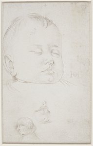 Głowa małego chłopca o profilu 3/4, półotwarte usta chłopca i autorstwa Hans Baldung Grien