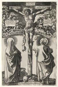 Chrystus na krzyżu między dziewicą a św. Janem, 1542.
