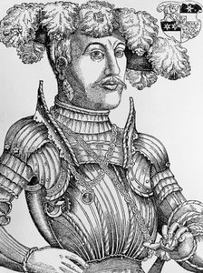 Portret Filipa I, landgrafa Hesji, zwanego Wielkodusznym (1504-1567), rycina Hansa Brosamera (1495-1554)