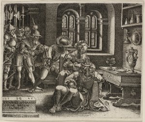 Samson i Dalila autorstwa Hans Brosamer