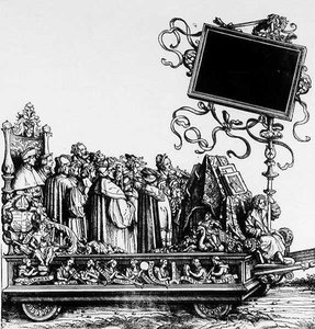 Scena z procesji triumfalnej Maksymiliana, ok. 1516-18 autorstwa Hans Burgkmair