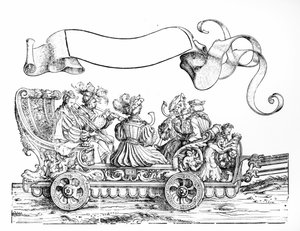 Scena z procesji triumfalnej Maksymiliana, ok. 1516-18 (drzewryt) (fot. bw) autorstwa Hans Burgkmair