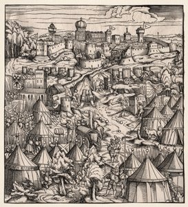 Der Weisskunig Biały Król: Oblężenie Padwy, 1512-1515. autorstwa Hans Burgkmair