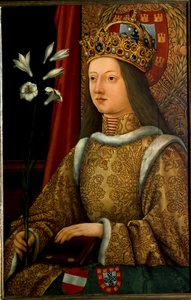 Portret Alienora Portugalii, wg oryginału z 1468 r. (malarstwo) autorstwa Hans Burgkmair
