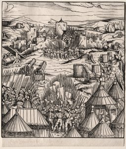 Szturm na Nantes, 1512-1515. autorstwa Hans Burgkmair