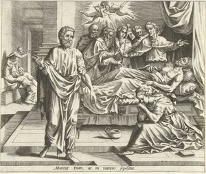 Śmierć bogacza Historia Łazarza i bogacza (tytuł serii) autorstwa Hans Collaert (I) (possibly)