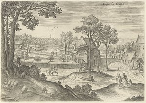 Widok Ixelles Ixelles k. Brukseli (tytuł na obiekcie) Zabytki z okolic Brukseli (tytuł serii)