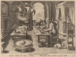 Lapis Polaris, Magnes (Lodestone, Magnes) autorstwa Hans Collaert the Younger after Jan van der Straet