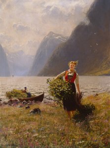 Dairymaid i Bunt z liści autorstwa Hans Dahl
