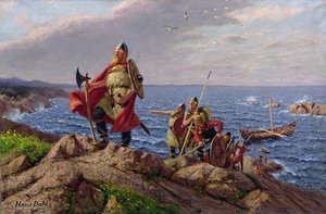Leif Eriksson odkrywa Amerykę (olej na płótnie)