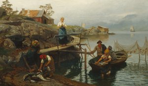 Po łowieniu (Dom z łowienia ryb) autorstwa Hans Gude