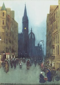 High Street, Edynburg (olej na płótnie)