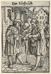 Taniec Śmierci: Adwokat . autorstwa Hans Holbein