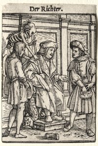Taniec Śmierci: Sędzia autorstwa Hans Holbein
