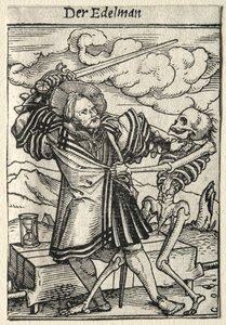 Taniec Śmierci: Szlachcic. autorstwa Hans Holbein