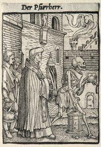 Taniec Śmierci: Pastor autorstwa Hans Holbein