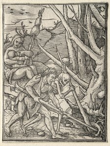 Taniec śmierci: Adam uprawiający ziemię autorstwa Hans Holbein